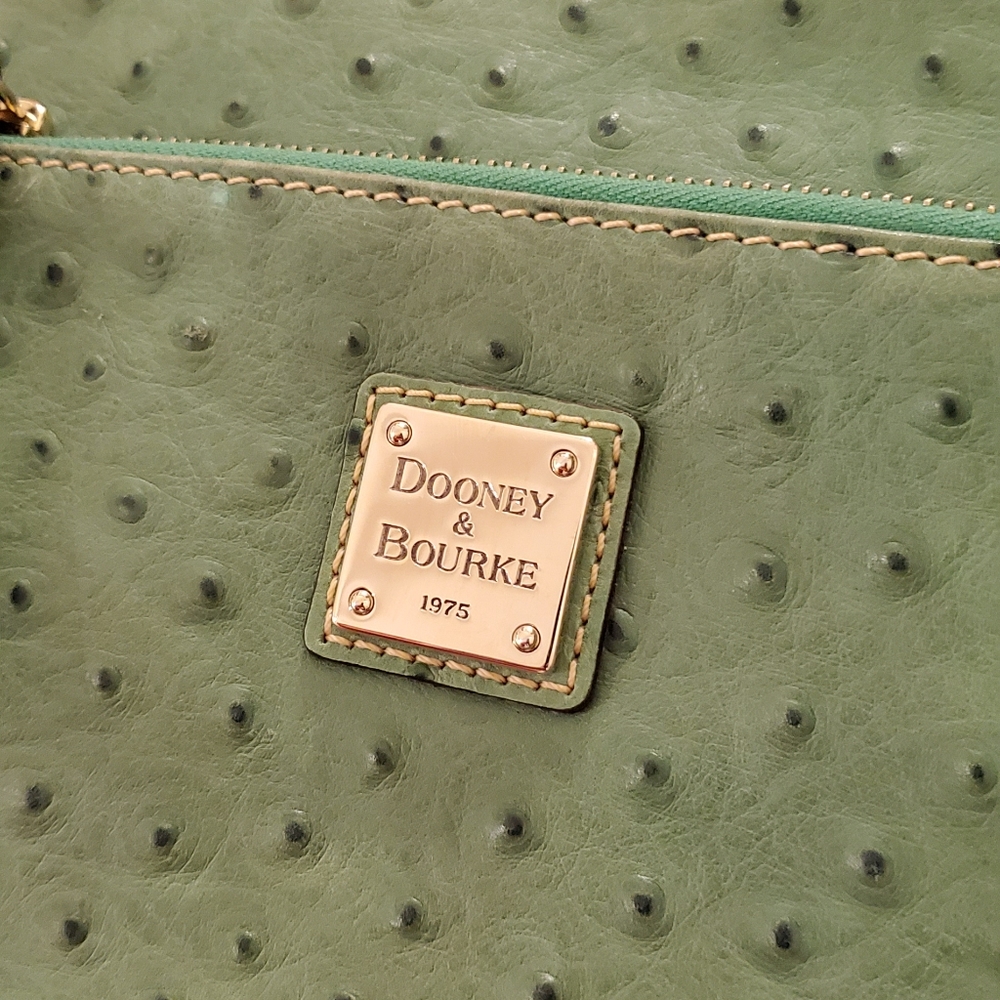 Dooney & Bourke Ostrich Kelly Green Letter Carrier
